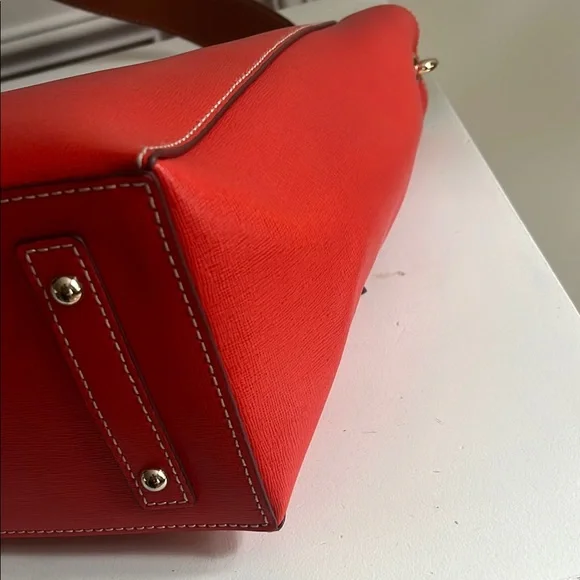 Dooney & Bourke Orange Leather Shoulder Bag - Picture 4 of 13